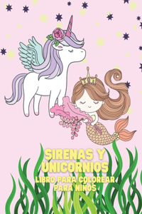 Sirenas y Unicornios Libro para colorear para niños