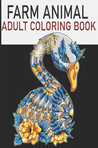 Farm Animal Adult Coloring Book