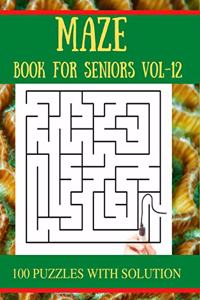 MAZE Book for Seniors vol- 12: 100 Challenging Mazes Puzzles for adults