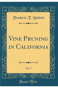 Vine Pruning in California, Vol. 1 (Classic Reprint)