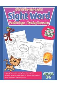 100 Write-and-Learn Sight Word Practice Pages - Teaching Resources