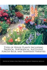 Types of House Plants Including Tropical, Subtropical, Succulent, Forced Bulb, and Temperate Varieties