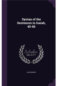 Syntax of the Sentences in Isaiah, 40-66