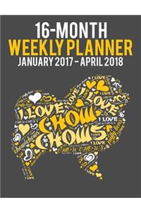 2017-2018 Weekly Planner - Wordcloud Chow Chow
