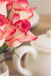 Pink and White Roses with a White Teapot Journal
