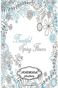 Notebook Journal Dot-grid Beautiful Spring Flowers