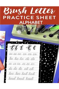 Brush Letter Alphabet Practice Sheet