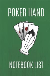 Poker Hand Notebook List