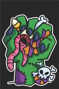 Creepy Monster Zombie Halloween Hand Notebook