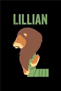 Lillian: Journal (Diary, Notebook) Personalized Custom Name Alphabet Lion Birthday Gift for Girls