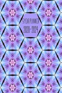 Five Year Planner 2020-2024: Purple Pattern Cover - 60 Month Calendar - 5 Year Monthly Planner / Diary Journal - Multi Year Schedule Organizer - Agenda Notebook with Inspiration