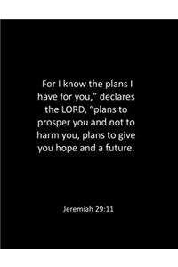 For I know the plans I have for you,