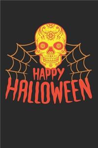 Happy Halloween skull spider web