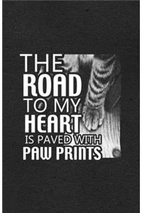 The Road to My Heart Is Paved with Paw Prints A5 Lined Notebook