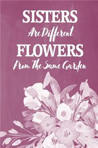 Pastel Chalkboard Journal - Sisters Are Different Flowers From The Same Garden (Grape)