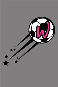 W Monogram Initial Soccer Journal