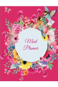 Meal Planner: Beauty Pink Book, 2019 Weekly Meal and Workout Planner and Grocery List Large Print 8.5