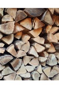 Rustic School Composition Book Firewood Cut Stacked Side View 130 Pages