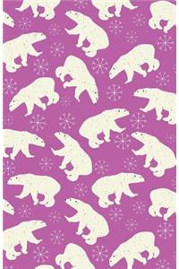 Bullet Journal Polar Bears in Snow Winter Pattern - Pink