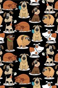 Journal Notebook For Dog Lovers Funny Dogs Pattern 1