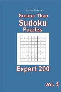 Greater Than Sudoku Puzzles - Expert 200 vol. 4