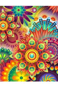 Floral Abstract Journal Notebook - Wide Ruled