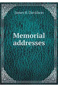 Memorial addresses
