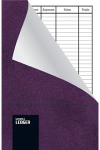 Simple Ledger: Paperback, Cash Book,120 pages, Simple Income Expense Book, Pink Leather Look, Durable Softcover