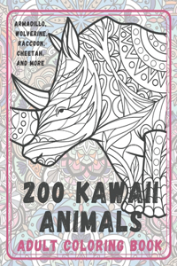 200 Kawaii Animals - Adult Coloring Book - Armadillo, Wolverine, Raccoon, Cheetah, and more