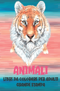 Libri da colorare per adulti - Grande stampa - Animali