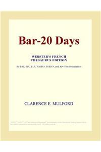 Bar-20 Days (Webster's French Thesaurus Edition)