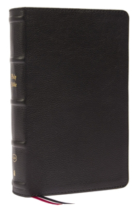 KJV Large Print Single-Column Bible, Personal Size with End-Of-Verse Cross References, Black Genuine Leather, Red Letter, Comfort Print (Thumb Indexed): King James Version