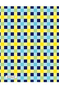 Lined Notebook Journal Yellow Blue Navy Check