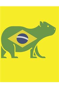 Capybara Brazil Flag Symbol Notebook Journal