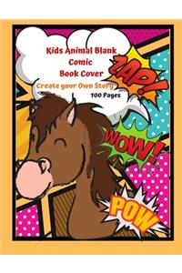Kids Animal Blank Comic Book Cover Create your Own Story 100 Pages