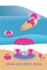 Dog Family Surfing Draw and Write Book for Kids