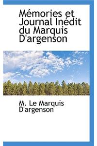 M Mories Et Journal in Dit Du Marquis D'Argenson
