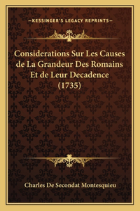 Considerations Sur Les Causes de La Grandeur Des Romains Et de Leur Decadence (1735)