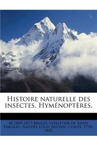 Histoire Naturelle Des Insectes. Hymenopteres.