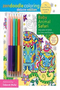Zendoodle Coloring: Baby Animal Safari: Deluxe Edition with Pencils
