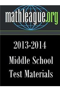 Middle School Test Materials 2013-2014