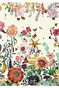 Dot Grid Notebook: Flower Wallpaper.10