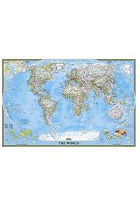 National Geographic World Wall Map - Classic - Laminated (Poster Size: 36 X 24 In)