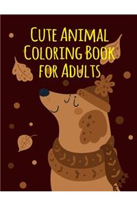Cute Animal Coloring Book for Adults