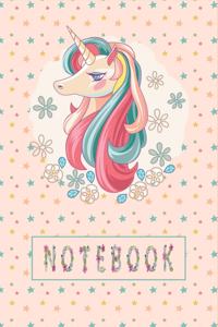 Happy Cute Unicorn Lined Blank Notebook