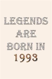Legends Are Born In 1993 Notebook