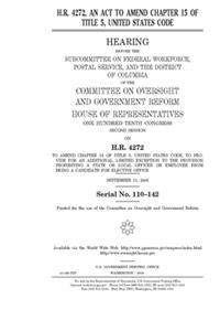 H.R. 4272, an act to amend chapter 15 of Title 5, United States Code