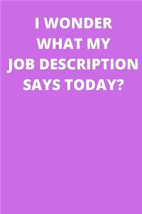 I Wonder What My Job Description Says Today_
