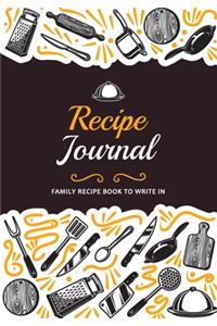 Family Recipe Book to Write in