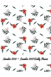 November 2018 - December 2019 Weekly Planner